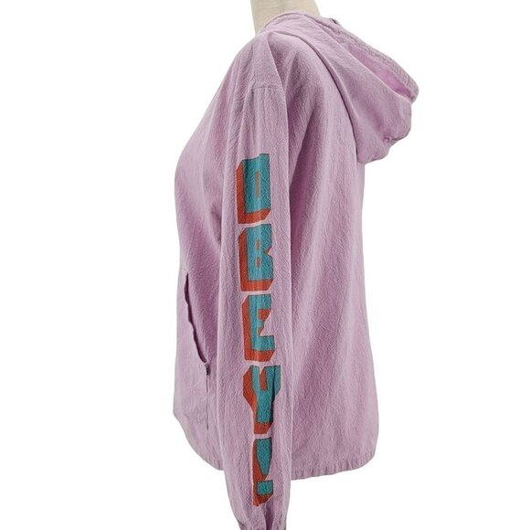 OBEY Logo Zipper Purple Hooded Jacket Womens XS - Picture 3 of 7